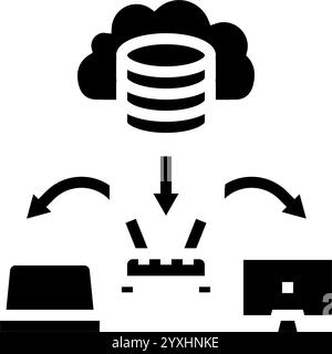 illustration vectorielle d'icône de glyphe de cloud computing d'infrastructure Illustration de Vecteur