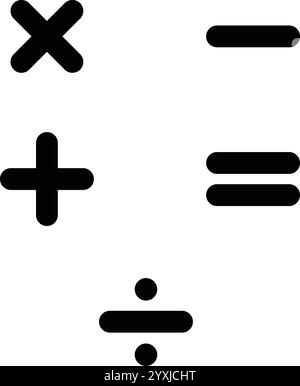 Collection de signes mathématiques, signe moins, égal à, multiplier, diviser le signe, symbole mathématique, multiplication Illustration de Vecteur