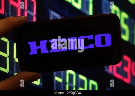 Pologne. 14 décembre 2024. Dans cette illustration photo, le logo de la société Heico est affiché sur un écran de smartphone. Crédit : SOPA images Limited/Alamy Live News Banque D'Images