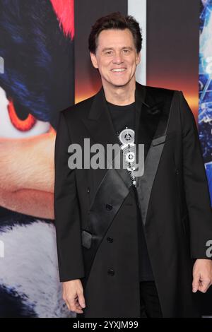 Hollywood, CA. 16 décembre 2024. Jim Carrey à LA première de Sonic the Hedgehog 3 au TCL Chinese Theatre à Holywood, Californie, le 16 décembre 2024. Crédit : Faye Sadou/Media Punch/Alamy Live News Banque D'Images