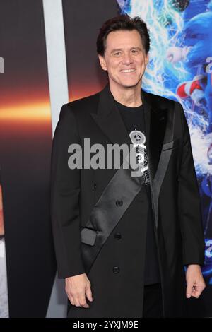 Hollywood, CA. 16 décembre 2024. Jim Carrey à LA première de Sonic the Hedgehog 3 au TCL Chinese Theatre à Holywood, Californie, le 16 décembre 2024. Crédit : Faye Sadou/Media Punch/Alamy Live News Banque D'Images