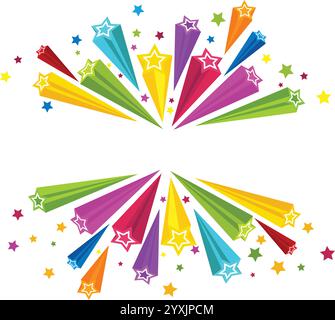 Party Star Banner illustration stock, étoiles filantes colorées Illustration de Vecteur