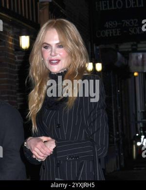 16 décembre 2024, New York, NY, États-Unis : Nicole Kidman visite The Late Show avec Stephen Colbert au Ed Sullivan Theater de New York. 16 décembre 2024. (Crédit image : © photo image Press via ZUMA Press Wire) USAGE ÉDITORIAL SEULEMENT! Non destiné à UN USAGE commercial ! Banque D'Images