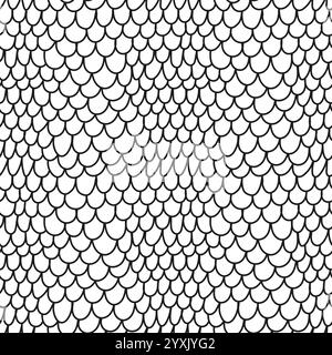 Modèle sans couture dessiné à la main par Dragon Scales Illustration de Vecteur