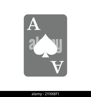 Icône vectorielle ACE of Spades. Carte a jouer a as a pique. Illustration de Vecteur