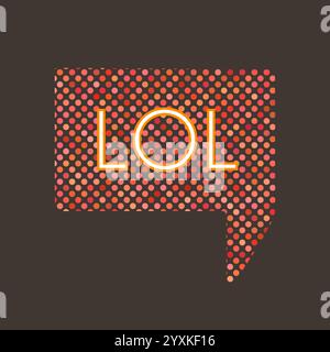 lol, rire à voix haute dans une bulle de discours rétro avec des demi-tons pointillés sur le fond. illustration pop art vintage vector facile à modifier et à personnaliser. spe 10 Illustration de Vecteur