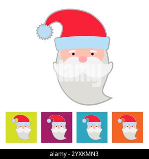 Père Noël. Icône nouvel an. Illustration vectorielle Illustration de Vecteur
