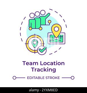 Icône de concept multicolore d'emplacement d'équipe Illustration de Vecteur
