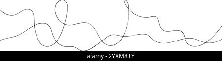 Motif de lignes ondulées sans couture avec des calamités abstraites sinueuses dans un design de wiggle psychédélique. Illustration vectorielle plate isolée sur fond blanc. Illustration de Vecteur