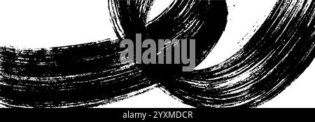 Coups de pinceau rugueux et crayon croquis de fond. Texture de craie noire avec des lignes de crayon et des rayures sur un fond de papier graphique. Vecteur plat Illustration de Vecteur