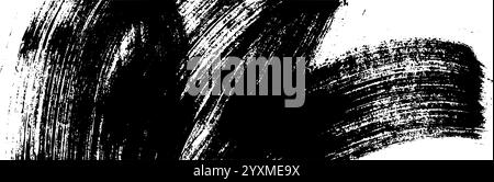 Coups de pinceau rugueux et crayon croquis de fond. Texture de craie noire avec des lignes de crayon et des rayures sur un fond de papier graphique. Vecteur plat Illustration de Vecteur