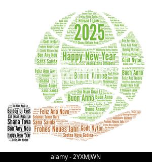 Bonne année 2025 nuage de mots dans différentes langues Banque D'Images