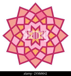 Beau motif géométrique islamique - élégant design d'étoile arabe pour la décoration intérieure, l'art numérique et l'impression Illustration de Vecteur