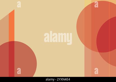 Superposition de formes géométriques translucides dans des tons doux beige, pêche et crème créant un design abstrait chaleureux Illustration de Vecteur