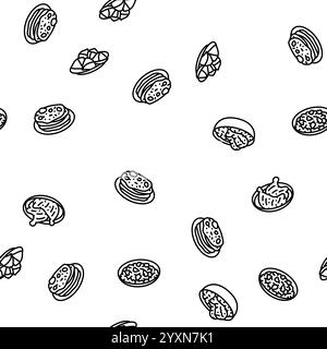 vecteur de modèle sans couture de curry de nourriture de cuisine indienne Illustration de Vecteur