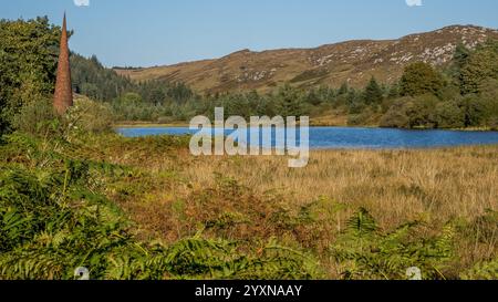 The Eye sculpture à Black Loch Dumfries et Galloway Park Scotland Banque D'Images