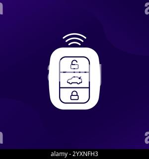 icône de vecteur de clé de voiture intelligente Illustration de Vecteur