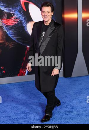 Hollywood, États-Unis. 16 décembre 2024. HOLLYWOOD, LOS ANGELES, CALIFORNIE, États-Unis - 16 DÉCEMBRE : Jim Carrey arrive à la première de Los Angeles de "Sonic the Hedgehog 3" de Paramount Pictures qui s'est tenue au TCL Chinese Theatre IMAX le 16 décembre 2024 à Hollywood, Los Angeles, Californie, États-Unis. (Photo de Xavier Collin/image Press Agency) crédit : image Press Agency/Alamy Live News Banque D'Images