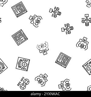 vecteur de motif sans couture de code informatique d'ingénieur logiciel Illustration de Vecteur