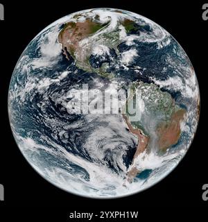 Pleine Terre montrant l'hémisphère occidental. Banque D'Images