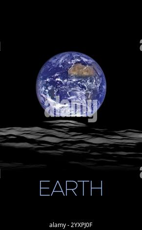 Affiche du système solaire de la Terre. Banque D'Images