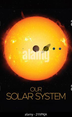 Affiche de notre système solaire. Banque D'Images