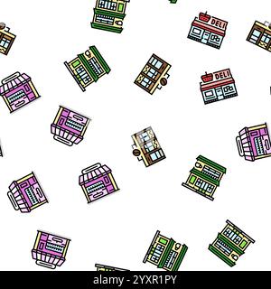 vecteur de modèle sans couture de festival de burger de nourriture de café de rue Illustration de Vecteur