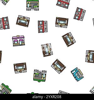 vecteur de modèle sans couture de festival de burger de nourriture de café de rue Illustration de Vecteur