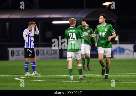 Eindhoven, pays-Bas. 17 décembre 2024. EINDHOVEN, 17-12-2024, Jan Louwers Stadium, saison 2024/2025 Dutch Football TOTO KNVB beker, Excelsior joueurs célébrant le but pendant le match Eindhoven - Excelsior (CUP) crédit : Pro Shots/Alamy Live News Banque D'Images