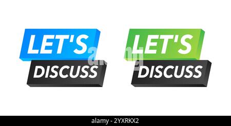 Discutons de la bannière invitant les gens à parler et à communiquer Illustration de Vecteur