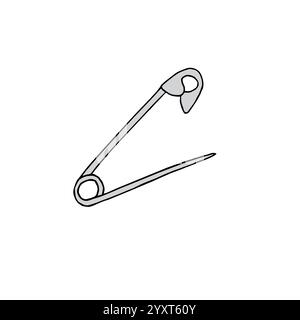 Vecteur dessin à la main doodle esquisse colorée épingle anglaise isolée sur fond blanc Illustration de Vecteur