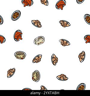 vecteur de modèle sans couture de curry de nourriture de cuisine indienne Illustration de Vecteur