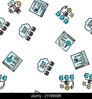 vecteur de motif sans couture de code informatique d'ingénieur logiciel Illustration de Vecteur