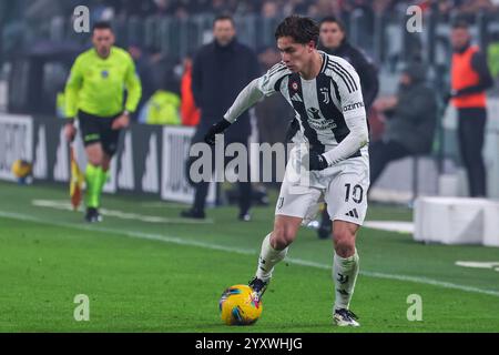 Kenan Yildiz du Juventus FC vu en action lors de la Serie A 2024/25 match de football entre le Juventus FC et le Venezia FC au stade Allianz Banque D'Images