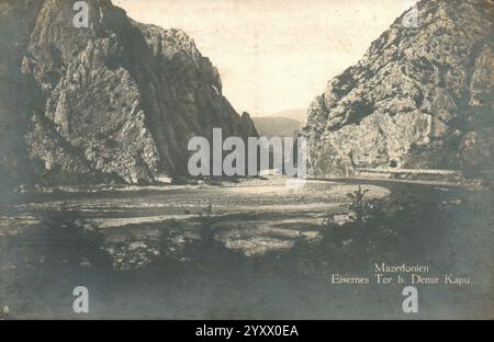 Demir Kapija Canyon 1916 carte postale 2. Banque D'Images