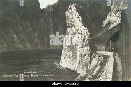 Demir Kapija Canyon 1916 carte postale 3. Banque D'Images