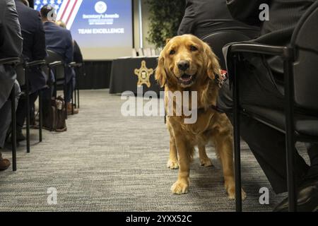 Alejandro Mayorkas, Secrétaire du Département de la sécurité intérieure (DHS), remet les prix du Secrétaire aux employés du DHS à l'EY Plaza à Los Angeles, Californie, les 26 septembre 2024 et 103. Banque D'Images