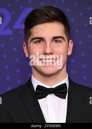 Salford, Royaume-Uni. 17 décembre 2024. William Ellard arrive au BBC Sports Personality of the Year 2024, MediaCityUK. Crédit : Doug Peters/EMPICS/Alamy Live News Banque D'Images