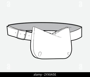 Dessin technique de modèle vectoriel de modèle de maquette de sac de corps recadré. Illustration de Vecteur