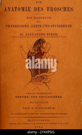 Die anatomie des Frosches. Ein Handbuch für Physiologen, Ärzte und Studirende. ABT. 2, 1881 (couvercle). Banque D'Images