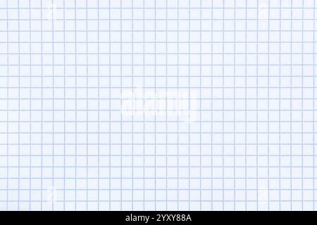 Fond blanc et bleu de papier quadrillé de carnet vierge. Feuille carrée vierge pour carnet Banque D'Images