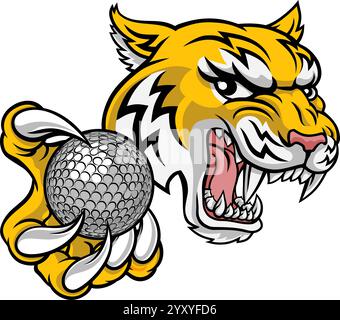 Wildcat Bobcat Bobcats Wildcats Golf Mascot Illustration de Vecteur