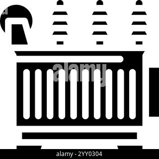 illustration vectorielle d'icône de glyphe de l'industrie du transformateur électrique Illustration de Vecteur