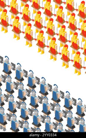 Guerre de Troie. Guerres de la Grèce antique. Chevaux de Troie et soldats Danaans Illustration de Vecteur