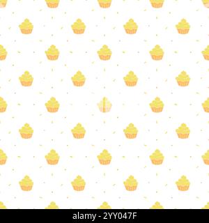Motif de gâteau sans couture. Bonbons et fond de bonbons. Doodle illustration avec des bonbons et des icônes de bonbons Illustration de Vecteur