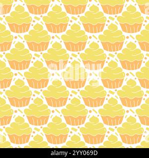 Motif de gâteau sans couture. Bonbons et fond de bonbons. Doodle illustration avec des bonbons et des icônes de bonbons Illustration de Vecteur