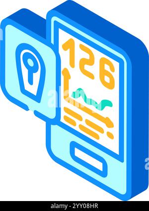 illustration vectorielle d'icône isométrique portable pour moniteur de glucose Illustration de Vecteur