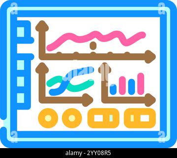 tableau de bord de maintenance prédictive illustration vectorielle d'icône 4 couleurs de l'industrie Illustration de Vecteur