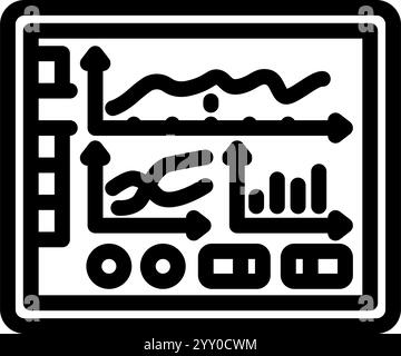 tableau de bord de maintenance prédictive illustration vectorielle d'icône de 4 lignes de l'industrie Illustration de Vecteur