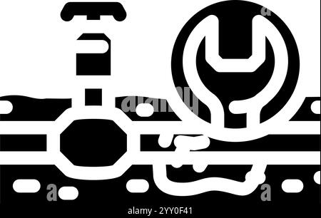 illustration vectorielle d'icône de glyphe d'entretien de jardin de réparation de système d'arrosage Illustration de Vecteur